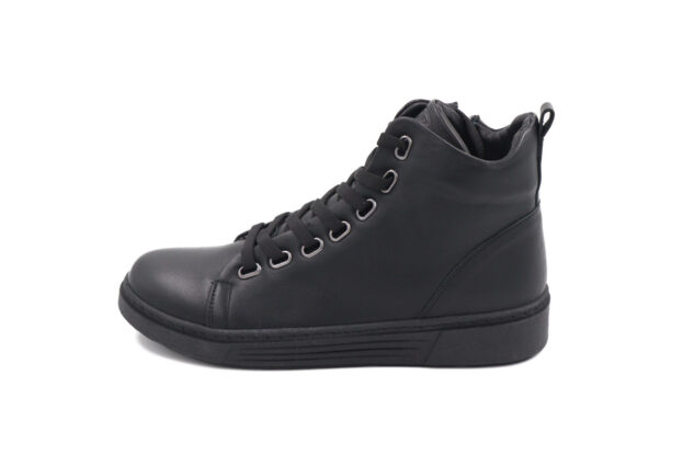 Safe Step KA22205 Μαύρο Ελληνικά Δερμάτινα Παπούτσια
