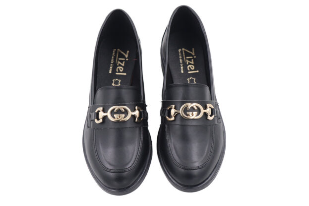 Zizel 918 Μαύρο Ελληνικά Δερμάτινα Παπούτσια