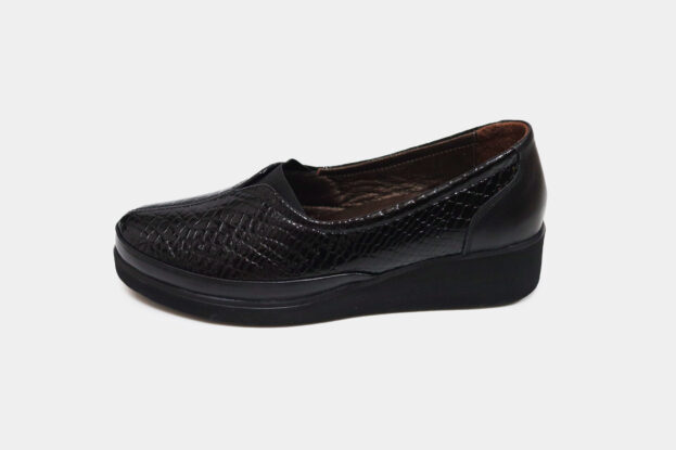 TATOO 102 BLACK CROCO ΕΛΛΗΝΙΚΑ ΔΕΡΜΑΤΙΝΑ ΠΑΠΟΥΤΣΙΑ